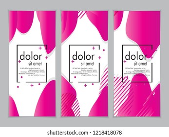 Creative fluid style poster set. dynamic  shapes on light background. ideal for party, banner, cover, print, promotion, greeting, ad, web, page, header, landing, social media. vector illustration