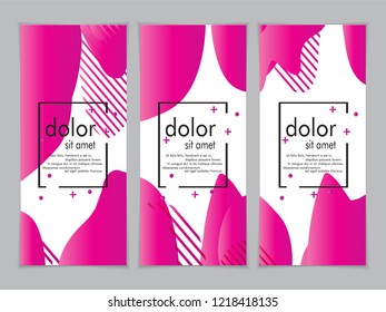 Creative fluid style poster set. dynamic  shapes on light background. ideal for party, banner, cover, print, promotion, greeting, ad, web, page, header, landing, social media. vector illustration