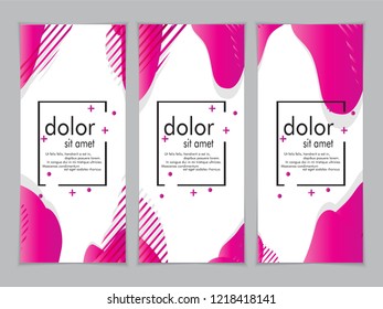 Creative fluid style poster set. dynamic  shapes on light background. ideal for party, banner, cover, print, promotion, greeting, ad, web, page, header, landing, social media. vector illustration