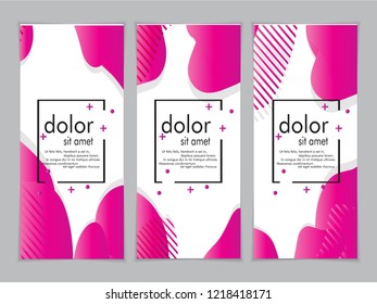 Creative fluid style poster set. dynamic  shapes on light background. ideal for party, banner, cover, print, promotion, greeting, ad, web, page, header, landing, social media. vector illustration
