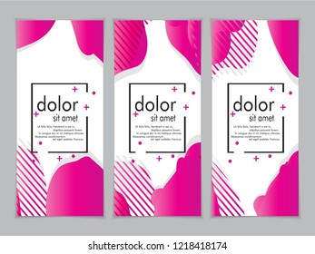 Creative fluid style poster set. dynamic  shapes on light background. ideal for party, banner, cover, print, promotion, greeting, ad, web, page, header, landing, social media. vector illustration