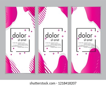 Creative fluid style poster set. dynamic  shapes on light background. ideal for party, banner, cover, print, promotion, greeting, ad, web, page, header, landing, social media. vector illustration