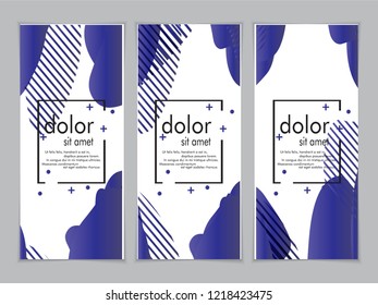 Creative fluid style poster set. dynamic  shapes on light background. ideal for party, banner, cover, print, promotion, greeting, ad, web, page, header, landing, social media. vector illustration