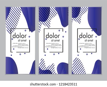 Creative fluid style poster set. dynamic  shapes on light background. ideal for party, banner, cover, print, promotion, greeting, ad, web, page, header, landing, social media. vector illustration