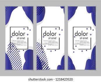 Creative fluid style poster set. dynamic  shapes on light background. ideal for party, banner, cover, print, promotion, greeting, ad, web, page, header, landing, social media. vector illustration