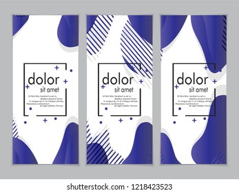 Creative fluid style poster set. dynamic  shapes on light background. ideal for party, banner, cover, print, promotion, greeting, ad, web, page, header, landing, social media. vector illustration