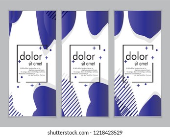 Creative fluid style poster set. dynamic  shapes on light background. ideal for party, banner, cover, print, promotion, greeting, ad, web, page, header, landing, social media. vector illustration