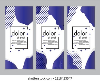 Creative fluid style poster set. dynamic  shapes on light background. ideal for party, banner, cover, print, promotion, greeting, ad, web, page, header, landing, social media. vector illustration