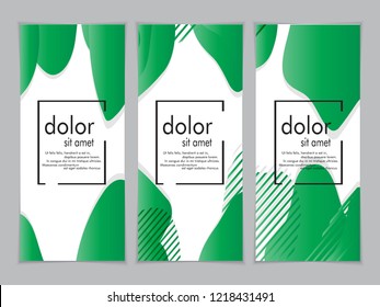 Creative fluid style poster set. dynamic  shapes on light background. ideal for party, banner, cover, print, promotion, greeting, ad, web, page, header, landing, social media. vector illustration