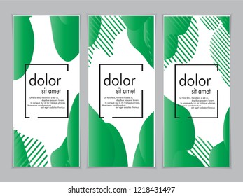 Creative fluid style poster set. dynamic  shapes on light background. ideal for party, banner, cover, print, promotion, greeting, ad, web, page, header, landing, social media. vector illustration