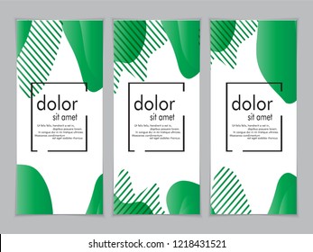 Creative fluid style poster set. dynamic  shapes on light background. ideal for party, banner, cover, print, promotion, greeting, ad, web, page, header, landing, social media. vector illustration