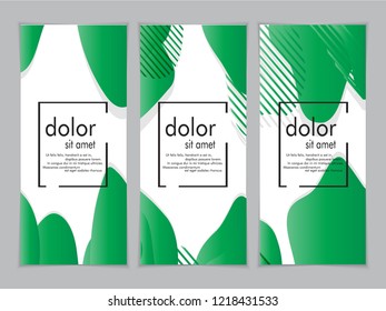 Creative fluid style poster set. dynamic  shapes on light background. ideal for party, banner, cover, print, promotion, greeting, ad, web, page, header, landing, social media. vector illustration