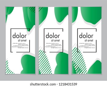 Creative fluid style poster set. dynamic  shapes on light background. ideal for party, banner, cover, print, promotion, greeting, ad, web, page, header, landing, social media. vector illustration