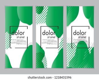 Creative fluid style poster set. dynamic  shapes on light background. ideal for party, banner, cover, print, promotion, greeting, ad, web, page, header, landing, social media. vector illustration