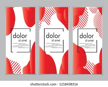 Creative fluid style poster set. dynamic  shapes on light background. ideal for party, banner, cover, print, promotion, greeting, ad, web, page, header, landing, social media. vector illustration