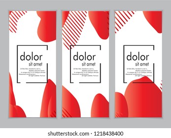 Creative fluid style poster set. dynamic  shapes on light background. ideal for party, banner, cover, print, promotion, greeting, ad, web, page, header, landing, social media. vector illustration