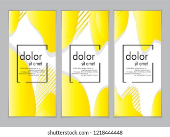 Creative fluid style poster set. dynamic  shapes on light background. ideal for party, banner, cover, print, promotion, greeting, ad, web, page, header, landing, social media. vector illustration