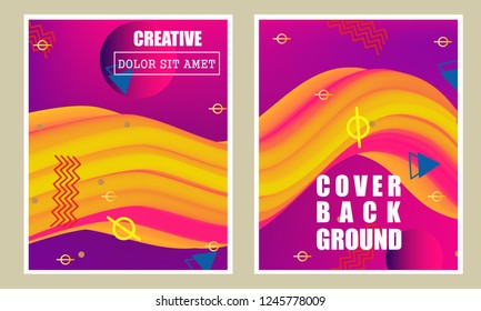 Creative fluid style poster set. ideal for party  banner  cover  print  promotion  greeting  ad  web  page  header  landing  social media.Memphis Style Poster