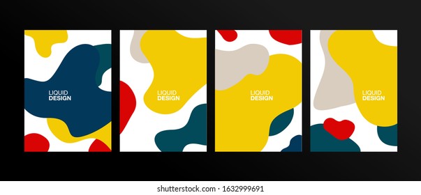 Creative fluid style poster set. Can be used for party, banner, cover, print, promotion, sale, greeting, ad, web, page, header, landing, social media.