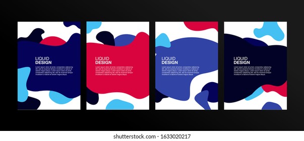 Creative fluid style poster set. Can be used for party, banner, cover, print, promotion, sale, greeting, ad, web, page, header, landing, social media.