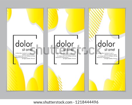 Creative fluid style poster set. dynamic  shapes on light background. ideal for party, banner, cover, print, promotion, greeting, ad, web, page, header, landing, social media. vector illustration