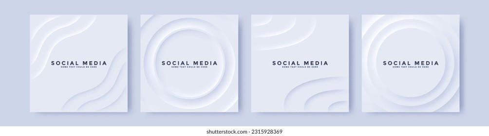 Creative fluid style poster set.Dynamic 3D shapes on grey background. Ideal for party, banner, cover, print, promotion, sale, greeting, ad, web, page, header, landing, social media.Vector illustration