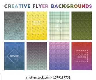 Creative Flyer Backgrounds. Alive geometric patterns, delicate vector illustration.