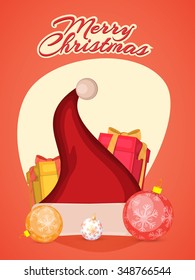 Creative Flyer, Banner or Pamphlet design with stylish ornaments for Merry Christmas celebration.