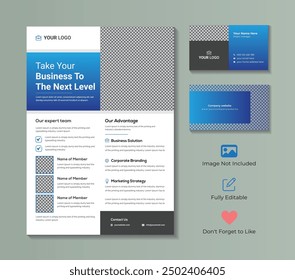Creative flyer both side and business card template