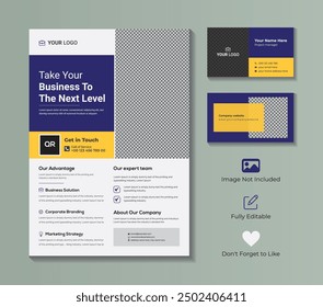 Creative flyer both side and business card template