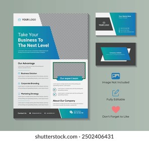 Creative flyer both side and business card template