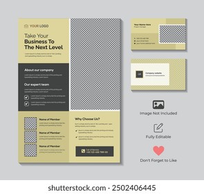Creative flyer both side and business card template