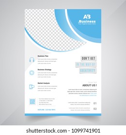 Diseño creativo de Flyer. Plantilla de folleto de negocios moderna. Informe anual. Folleto para educación, publicidad, presentación, página de la revista. a Ilustración vectorial de tamaño4. 