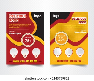 Creative Flyer design. Modern Flyer template. Annual report cover. Booklet for education, advertisement, Food, Restaurant, presentation, magazine page. a4 size vector illustration.
