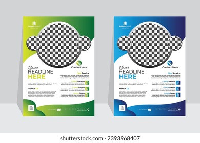 Diseño creativo de folleto de diseño de folleto de diseño de portada espacio para el fondo de la foto, plantilla vectorial en tamaño A4