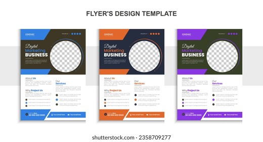 Creative flyer design template with business presentation, professional corporate business flyer design for your company.