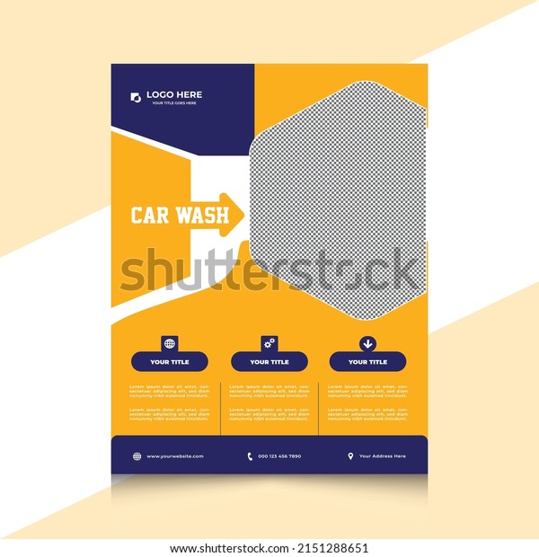 Creative flyer design template.\
Car wash and cleaning service flyer, leaflet, poster\
template.