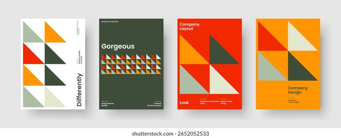 Kreatives Flyer-Layout. Geometrisches Broschürendesign. Abstrakte Vorlage für Geschäftspräsentationen. Hintergrund. Bericht. Buchumschlag. Banner. Poster. Markenidentität. Portfolio. Werbung. Packungsbeilage. Katalog