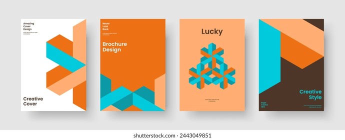 Plantilla de folleto creativo. Diseño de presentación empresarial moderno. Diseño de póster geométrico. Pancarta. Informe. Antecedentes. Folleto. Portada del libro. Boletín informativo. Publicidad. Diario. Cuaderno. Cartera