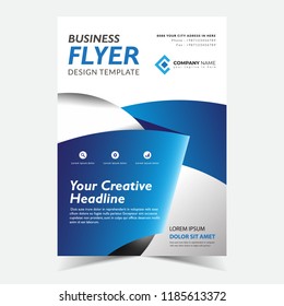Creative Flyer template, with ribbon blue background design
