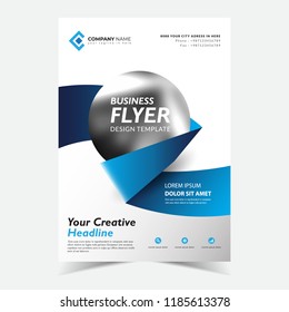 creative flyer template, with creative ribbon and circle
