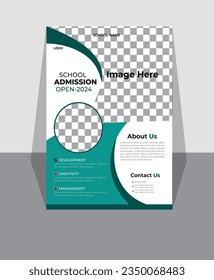 Creative flyer vertical business advertising vector with abstract design template  a5 size presentation corporate  brochure flyer layout A4 format with photo geometric style.