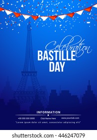 Creative flyer,banner or poster for the French National Day.Happy Bastille Day.