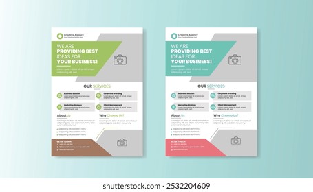 Creative flyers template design modern poster pamphlet brochure cover design layout background, two colors scheme, in A4 size