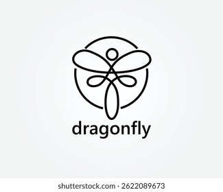 creative flying animal abstract one line logo design template