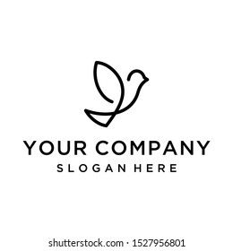 Creative flying bird logo design vector template