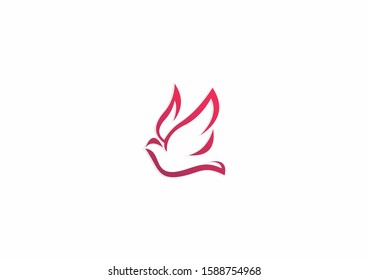 Creative flying bird vector icon symbol design