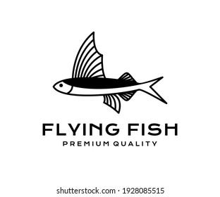 Creative flying fish logo icon design modern style illustration. simple animal vector symbol