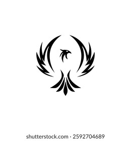Creative flying phoenix abstract egol logo Royalty

