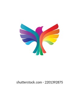 kreatives, fliegendes, farbiges Logo-Design